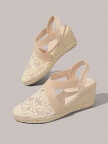 Styleloop Sepatu Wedges & Platform Wanita, Gaya Bohemian, Liburan Pantai, Nuansa Barat, Pakaian Musim Panas, Perlengkapan Perjalanan - Baby Pink - View 6
