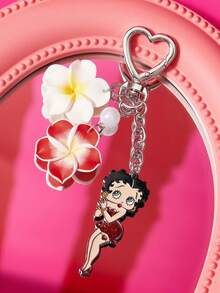 Betty Boop x SHEIN 可爱卡通锌合金花朵包包挂件、吊坠、纪念品、收藏品，适合作为礼物、钱包、书包、背包、汽车配件。 - 彩色 - 查看 2