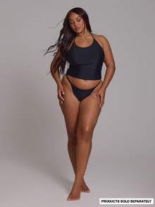 MUSERA Celana Bikini Model High Leg Ukuran Plus, Hanya untuk Pakaian Renang, Pakaian Sehari-hari Kasual Musim Semi Musim Panas, Perlengkapan Liburan, Resor - Hitam - View 1