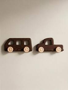 Cirelle 1個木製汽車造型壁掛掛鉤，3款可選（皮卡車、轎車、廂型車），天然木質飾面，適用於玄關、走廊、臥室、浴室的功能性收納掛鉤，適合掛外套、包包、毛巾、鑰匙及配件 - 查看 13