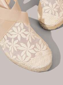 Styleloop Sepatu Wedges & Platform Wanita, Gaya Bohemian, Liburan Pantai, Nuansa Barat, Pakaian Musim Panas, Perlengkapan Perjalanan - Baby Pink - View 5