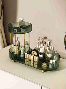 Rotating Cosmetic And Makeup Brush Storage Box, 360-Degree Rotating Storage, Suitable For Women's Use, Desktop Perfume And Skincare Product Organizer, Rotating Pen Holder, Makeup Brush, Lipstick And Powder Puff Storage Box. - Multicolor - View 4