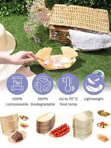 Disposable Boat-Shaped Plates, Suitable For Appetizers, Sushi, And Snacks - Ideal For Weddings, Birthday Parties, And Other Occasions. Disposable Wooden Boat-Shaped Plates, Designed For Both Catering And Home Use. - Monochrome - View 5