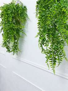 1/3Pcs Large 80cm Realistic Fake Hanging Fern, Lifelike Artificial Greenery Vine, Fade-Resistant No Electricity, For Wedding Birthday Garden Indoor Outdoor Decor, Table Centerpiece Wreath Backdrop - Green - View 5