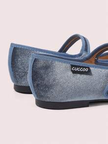 CUCCOO DOLLMOD Women's 2026 Fashion Grey Velvet Mary Jane Flats, Vintage Round Toe Buckle Ballet Shoes, Comfortable For Daily Wear - Grey - View 6