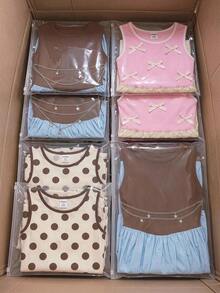 SHEIN [3 piezas aleatorias Envía 1 pieza] ¡Caja sorpresa!! Manga de bloques de color para niña joven - Rosa - Ver 8