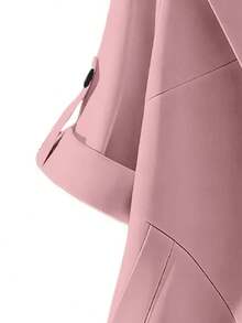 GlowEve CURVE Plus Size Women's Solid Color Casual Versatile Daily Travel Long Sleeve Blazer Jacket - Pink - View 3
