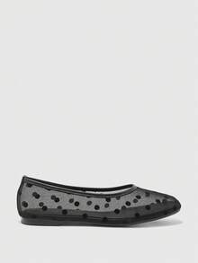 CUCCOO BIZCHIC Women's Fashion Square Toe Rivet Decorative Flat Sole Shoes Daily Commute Party Comfortable And Versatile - Black - View 4