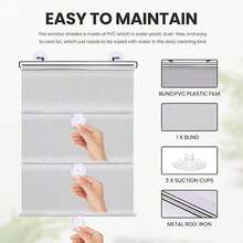 1pc Summer Fashion Silver Blackout Roller Blind Fabric, Suitable For Blind Sunshade, Bathroom Blind, Portable Blackout Blind, With Uv Protection, Suction Cup Removable Bathroom Blind, No Installation Required, Privacy Protection, Suitable For - Multicolor - View 4