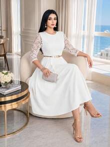 Auveirra Plus Size Valentine's Day Dress, Summer Outfit For Women - White - View 6