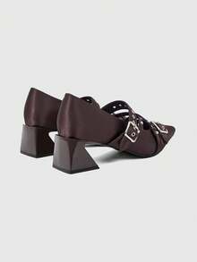 ROMWE Grunge Punk Commuting Four Seasons Versatile Cute Casual Generous Bare Feet. Women's High Heel Shoes - Bronze - View 5