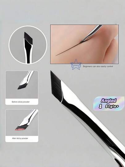 1pc Upgraded Blade Eyeliner Brush – Ultra-Thin Angled Brow Brush, Precision Detail Tool For Under-Eye Makeup Application