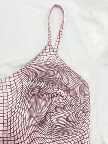Franclia Women's Striped Wave Pattern Fashion Camisole Tank Top - Pink - View 4