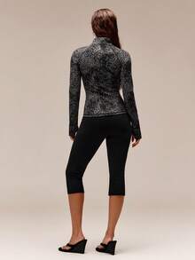 GLOWMODE FeatherFit™ Slim-It Streamline Performance Secure Pockets Zip Up Long Sleeve Jacket Low Impact Yoga Pilates Daily Spring Summer - Black - View 6