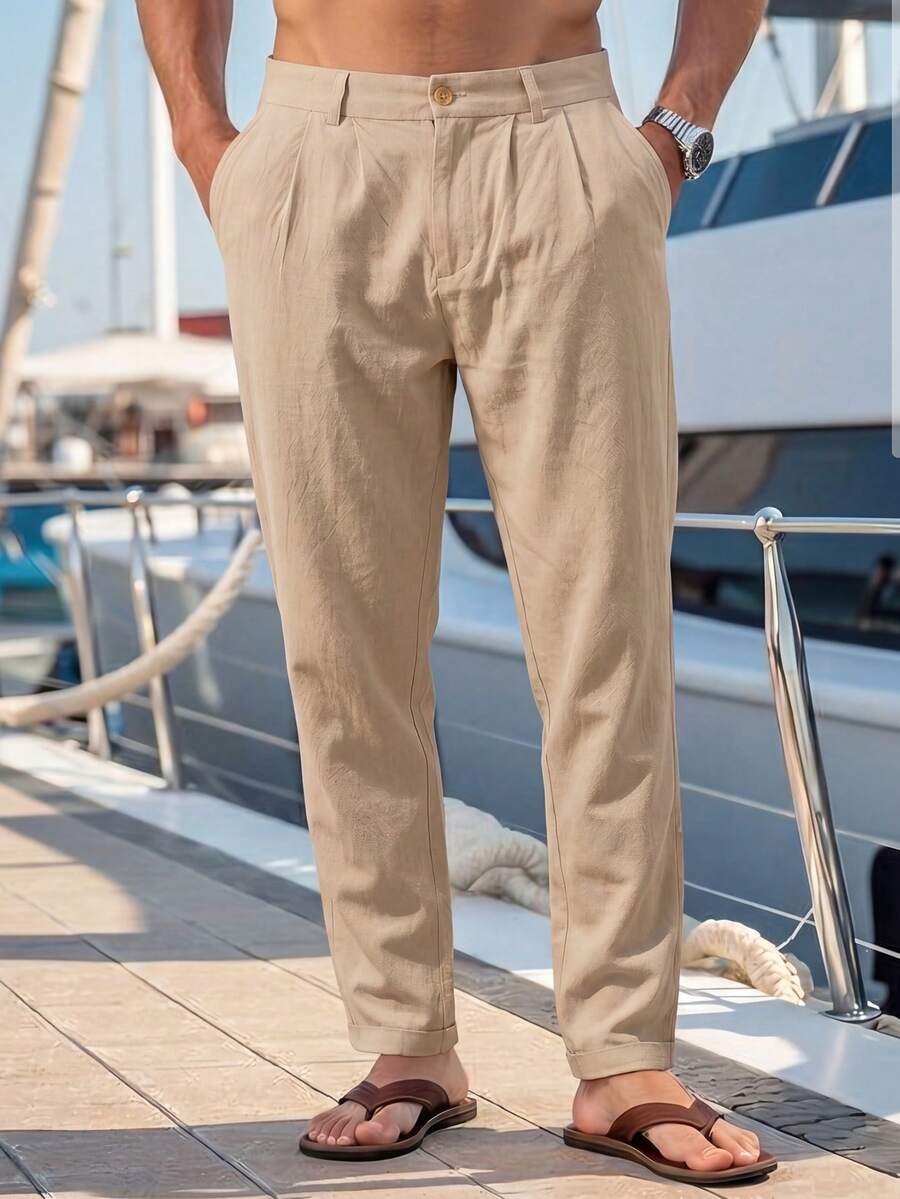 VENTUSAIL Men's Spring/Autumn Minimalist Classic Casual Pants Suitable For Outings And Daily Wear, Holiday - Grey - View 1