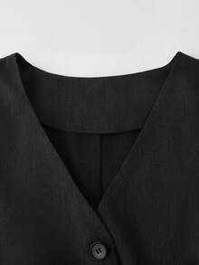 Franclia Women's Solid Color Elegant Office Commute Suit Set - Black - View 6