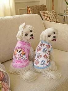 PETSIN 2pcs Multi-Color Bow Dog Cute Print, Comfortable And Soft, No Shedding Pet Vest - Multicolor - View 2