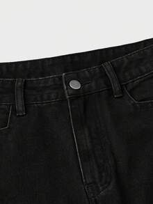 SWAVVY Men's Striped Button Pocket Casual Versatile Daily Travel Jeans, Young Daily Style,Summer, - Black - View 7