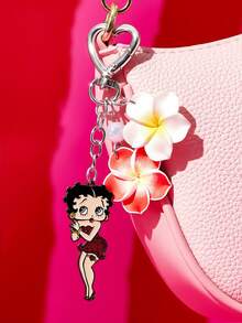 Betty Boop x SHEIN 可爱卡通锌合金花朵包包挂件、吊坠、纪念品、收藏品，适合作为礼物、钱包、书包、背包、汽车配件。 - 彩色 - 查看 6