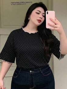 Dazy Plus Ultra Loose Striped Half Sleeve Black And White Summer T-Shirt - Black - View 2