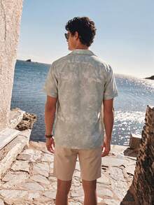 Manfinity VDAYZ Men Tropical Print Short Sleeve Shirt For Summer - Grey - View 2
