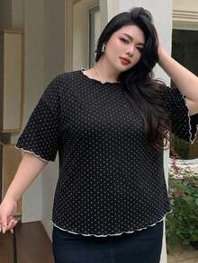 Dazy Plus Ultra Loose Striped Half Sleeve Black And White Summer T-Shirt - Black - View 5