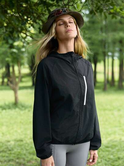 In My Nature Women's Long Sleeve Zipper Front Hooded Sun Protection Jacket