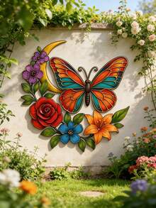 1Pc Moon Phase Butterfly Metal Wall Art, Boho Decor For Indoor, Outdoor, Home & Garden, Easy To Install, Ideal Holiday Gift - Moon Phase Butterfly - View 3