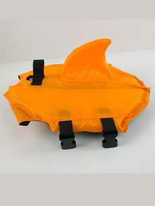 PETSIN 1PC Shark Fin Dog Life Jacket - High Buoyancy Ripstop Waterproof Oxford Fabric Pet Life Vest With Sturdy Rescue Handle, Adjustable Quick-Release Buckles Superior Flotation Safety Swimsuit, High Visibility Orange Pet Safety Vest With D-Ring For Leash - Orange - View 7