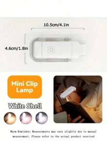 1PC Mini USB Rechargeable Reading Light - Portable Foldable, Warm & Cool Light, Eye-Care, 3 Adjustable Brightness Levels, Clip-On Book Light, Space-Saving Design, Suitable For Night Readers, Rechargeable For Reading, Work, Bedroom, Dorm Lamp - Multicolor - View 15