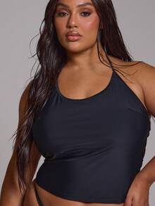 MUSERA Tops bikini de talla grande - Negro - Ver 3