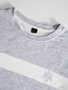 Manfinity Hypemode Men's Contrast Color Round Neck Casual Short Sleeve T-Shirt, Summer - Multicolor - View 3