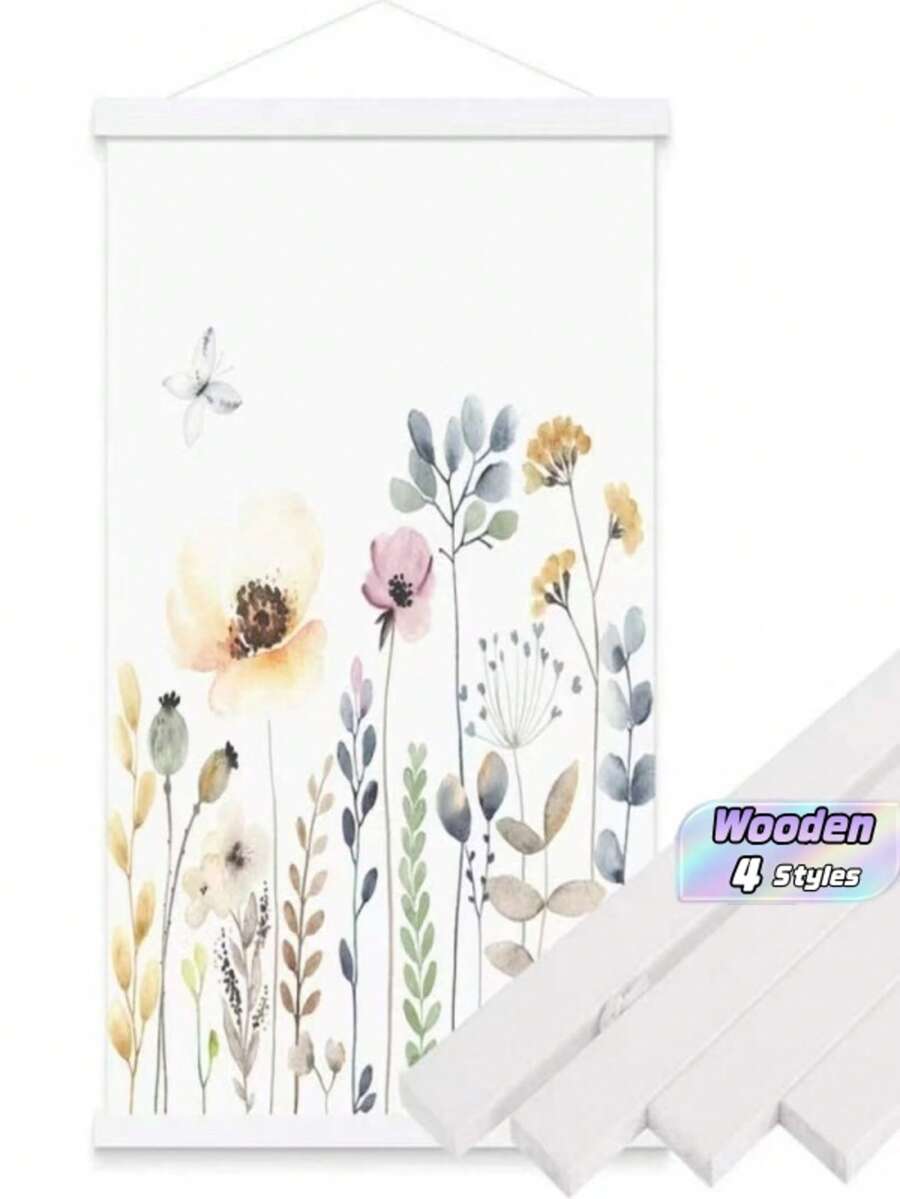 1件裝磁吸式木製掛畫框 DIY，柚木胡桃木松木材質，適用海報照片卷軸相框畫布印畫繪畫，藝術品磁吸框牆飾家居裝飾 - 白色 - 查看 1