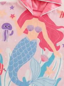 SHEIN 女婴海洋生物印花连帽泳衣罩衫 - 彩色 - 查看 4