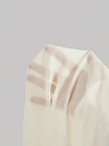SHEIN MOD Vestido Maxi de Talla Grande con Decoración de Estrella de Mar de Metal, Bajo con Volantes y Gasa - Blanco - Ver 9