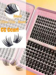 400pcs D Curl Cluster False Eyelashes Set, Large Capacity DIY Individual Lashes 10-16mm, Lightweight Reusable Fluffy Eyelash Extensions For Beginners, Daily & Travel Makeup - Burnt Orange - View 6