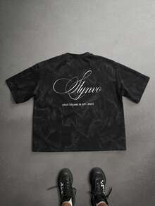 STYNVO Kaos Lengan Pendek Kasual Musim Panas Pria, Motif Cetak, Liburan - Hitam - View 5