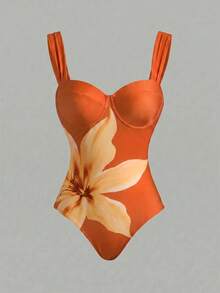 Swim Oasis 女款花卉印花細肩帶式連身泳衣附罩裙 - 彩色 - 查看 4
