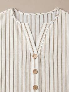 Zayélia Lady's Smooth-Woven Elegant And Simple Casual Summer Blouse, Work Shirt - Apricot - View 3