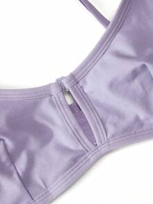 Ocili Comfortable Cotton Soft Front Closure Women's Bra - Purple - View 8