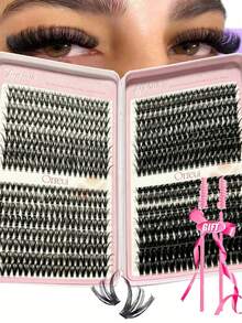 560pcs DIY Lash Clusters 30D-80D Faux Mink Individual Lashes, D Curl Natural Fluffy Wispy Reusable Easy Wear For DIY Eyelash Extension Look - D - View 11