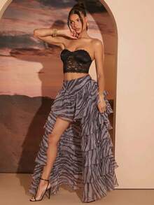 Hauture Women's Zebra Print Pleated Casual Versatile Daily Outing Skirt - Multicolor - View 4