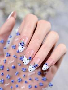 1PC Cute Mini Blueberry Embossed Jelly Nail Stickers, Fresh Fruit Nail Art Decals - Multicolor - View 4