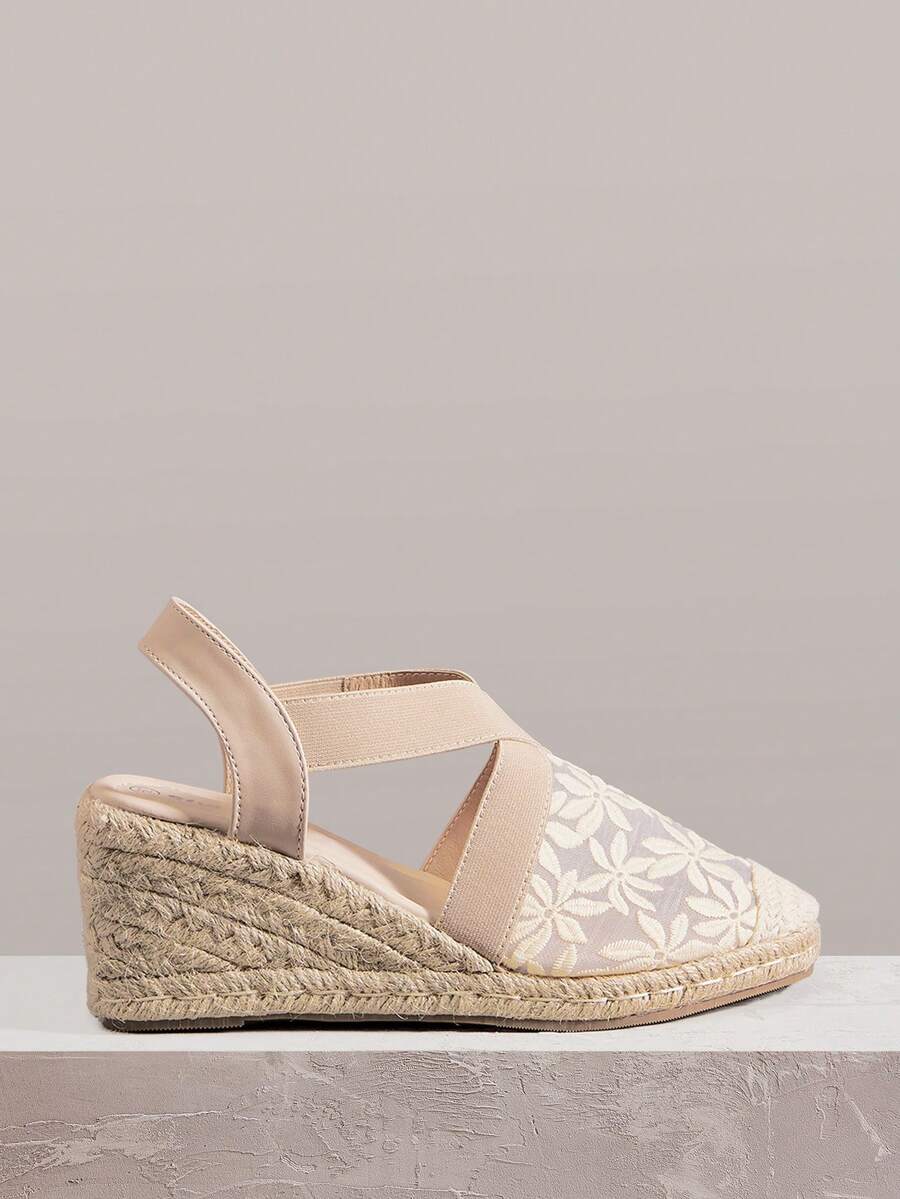 Styleloop Sepatu Wedges & Platform Wanita, Gaya Bohemian, Liburan Pantai, Nuansa Barat, Pakaian Musim Panas, Perlengkapan Perjalanan - Baby Pink - View 1