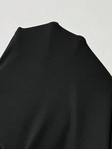 SHEIN Legging Santai Hamil Warna Polos dengan Pinggang yang Dapat Diatur - Hitam - View 9