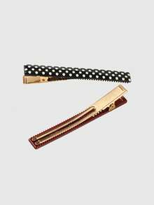 ROMWE Kawaii 8 pièces Épingles à cheveux rétro à pois en acide acétique pour fille, style doux et mignon, convient comme accessoires pour cheveux pour femmes pour les déplacements quotidiens et les rendez-vous - Multicolore - Voir 3