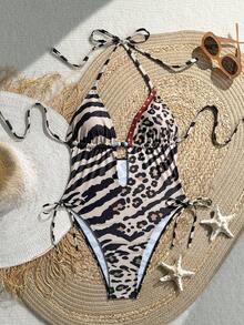 SHEIN Swim 2026 Nowy damski jednoczęściowy kostium kąpielowy na lato i ...