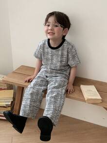 DAZY 男嬰韓式圓領短袖休閒T恤短褲套裝 夏季幼兒 - 黑色 - 查看 6