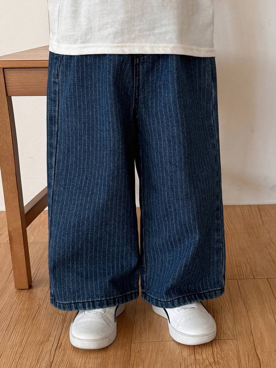 DAZY Infant/Toddler (Boy) Striped Korean Style Casual Denim Fall - Blue - View 1