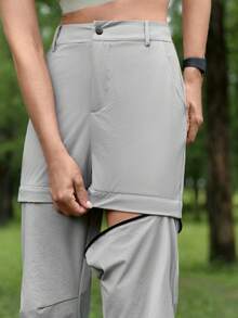 In My Nature Women's High Waist Detachable Design Loose Hiking Pants - Light Grey - View 2